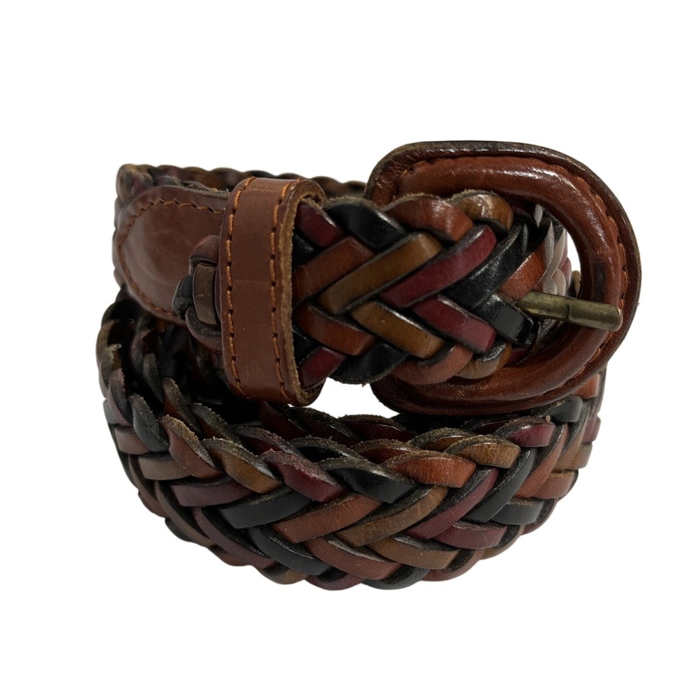 Vintage County Seat Brown Braided Leather‎ Belt Size 36 Western Cowgirl Rodeo